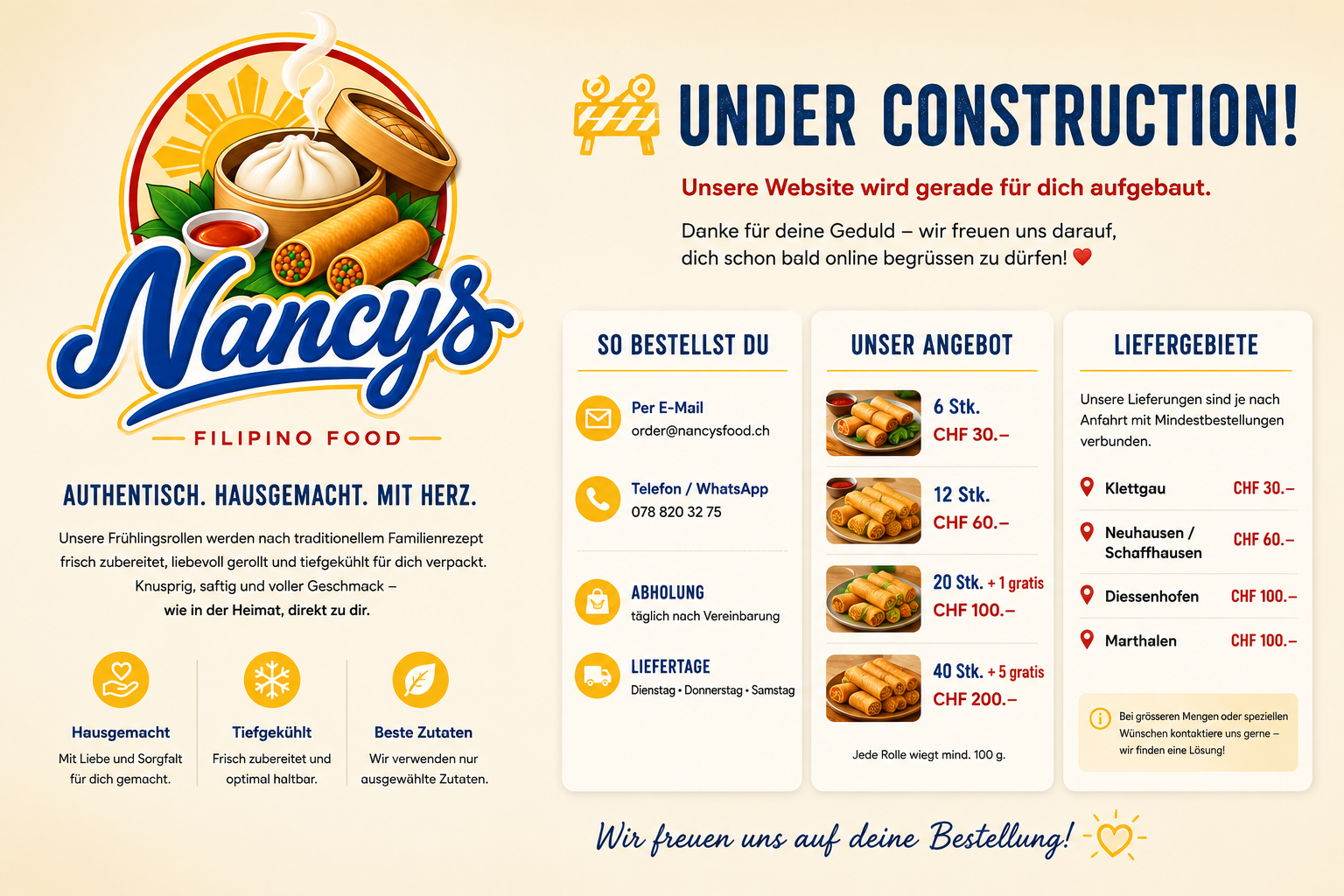Nancy's Filipino Food - Website im Aufbau. Bestellungen sind weiterhin möglich.